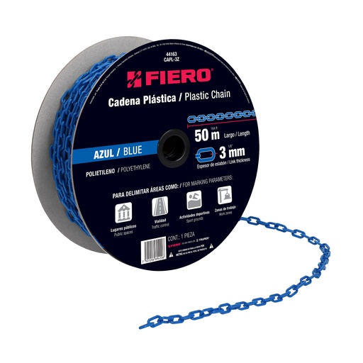 [T44163] Metro de cadena de 3 mm de plástico azul, carrete de 50 m - Pag 554