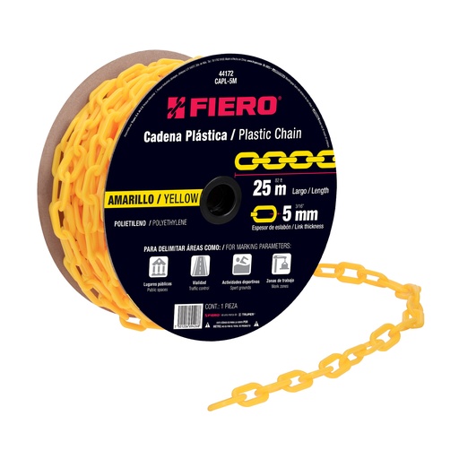 [T44172] Metro de cadena de 5 mm de plástico amarilla, carrete de 25m - Pag 554