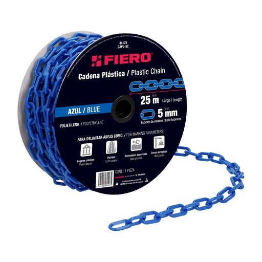 [T44173] Metro de cadena de 5 mm de plástico azul, carrete de 25 m - Pag 554