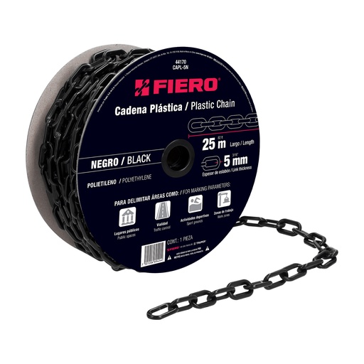 [T44170] Metro de cadena de 5 mm de plástico negra, carrete de 25 m - Pag 554