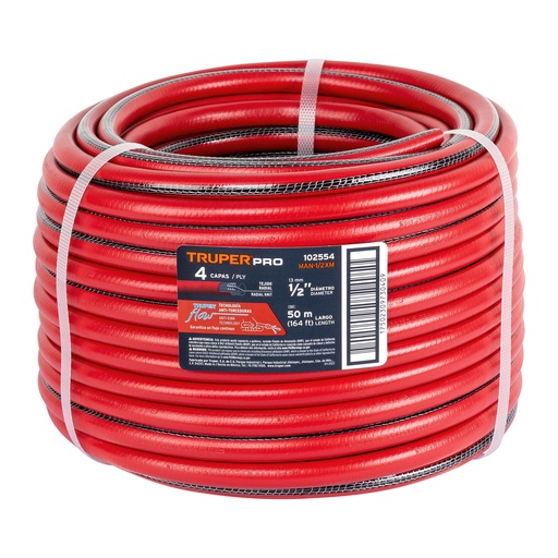 [T102554] Metro de manguera 1/2' 4 capas en rollo de 50 m, Truper - Pag 228