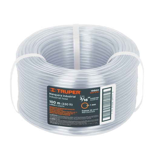 [T19864] Metro de manguera 3/16' industrial en rollo de 100 m, Truper - Pag 230