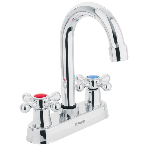 [T47682] Mezcladora 4' para lavabo, cuello bar, manerales cruceta - Pag 468