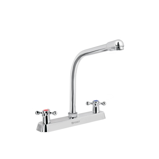 [T45613] Mezcladora 8' p/fregadero, cuello cobra, manerales cruceta - Pag 618