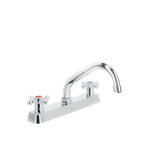 [T45611] Mezcladora 8' p/fregadero, cuello corto, manerales cruceta - Pag 470
