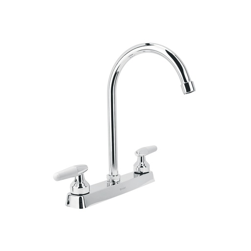 [T45619] Mezcladora 8' p/fregadero, cuello curvo, manerales cono - Pag 618