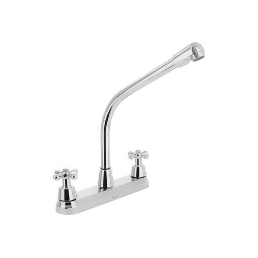 [T45626] Mezcladora inox 8' p/fregadero, cuello cobra, cruceta, Aqua - Pag 475