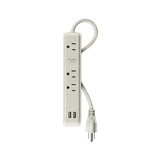 [T46089] Multicontacto 16 AWG 3 entradas 2 puertos USB supresor 300 J - Pag 424