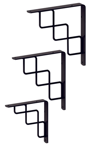 [A104762] Ménsula de acero escalera 200 x 200 mm - color negro