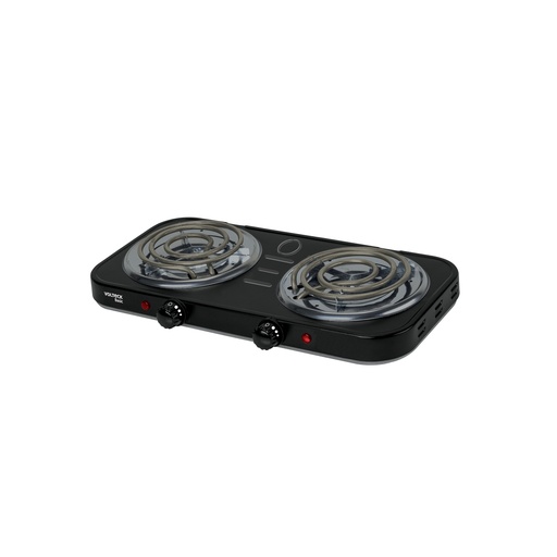 [T26092] Parrilla eléctrica 2 quemadores en espiral, negra, Basic - Pag 422