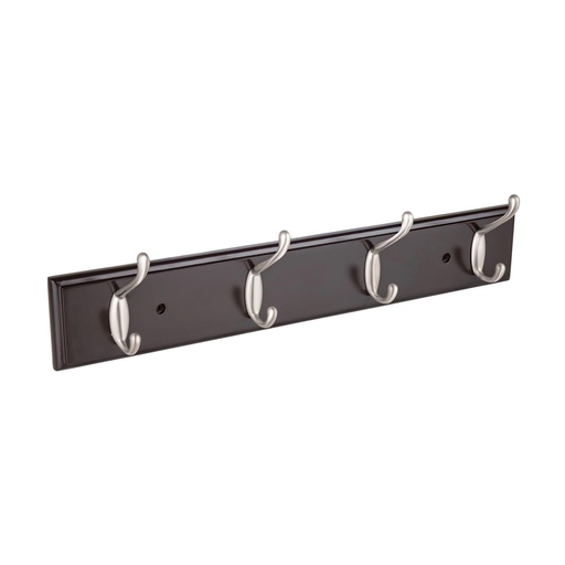 [T49624] Perchero negro para pared con 4 ganchos satinados, Hermex - Pag 789