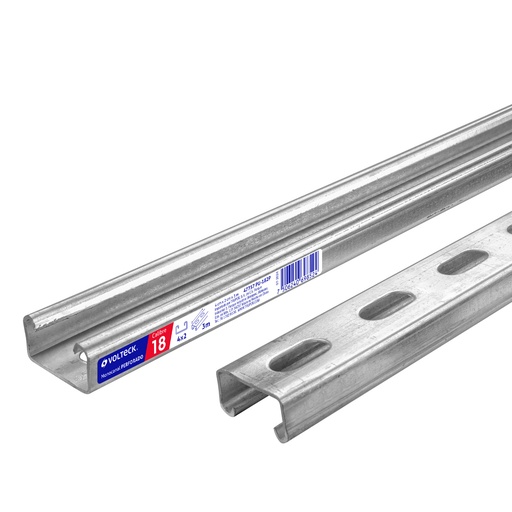 [T47757] Perfil unicanal perforado de 3 m, 4 x 2 cm, cal. 18, Volteck - Pag 434