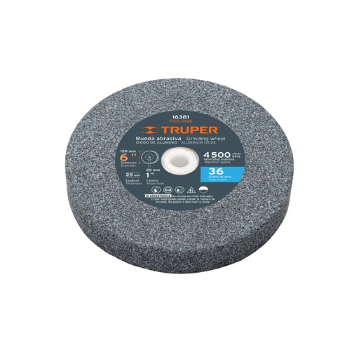 [T16381] Piedra para esmeril 6 X 1' óxido de aluminio, grano 36 - Pag 146