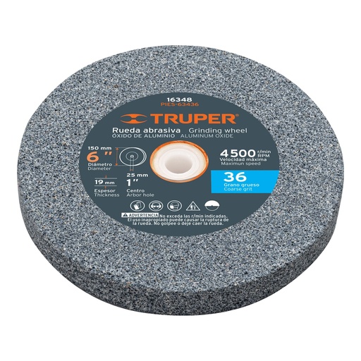 [T16348] Piedra para esmeril 6 X 3/4' óxido de aluminio, grano 36 - Pag 146