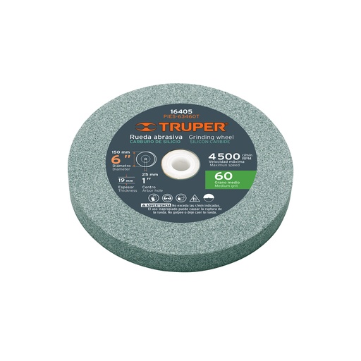 [T16405] Piedra para esmeril 6 X 3/4', carburo de silicio, grano 60 - Pag 146