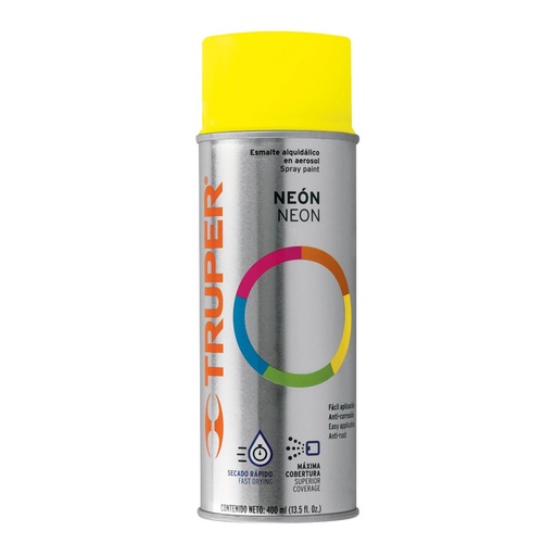 [T102848] Pintura en aerosol, amarillo neón, bote tradicional, 400 ml