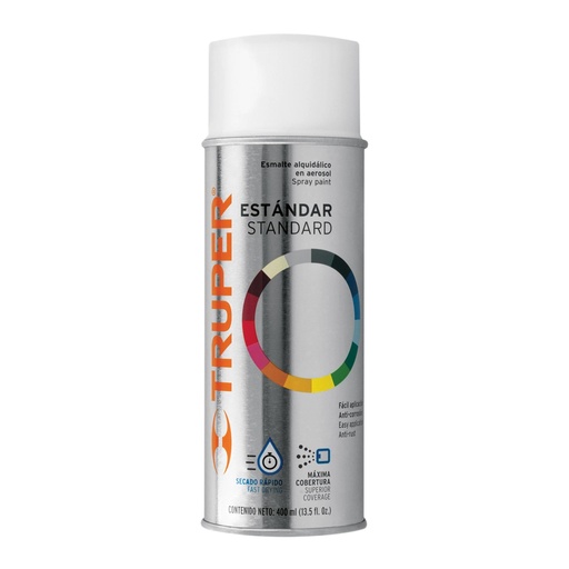 [T102820] Pintura en aerosol, blanco mate, bote tradicional, 400 ml