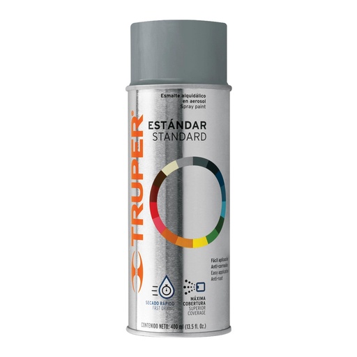 [T102803] Pintura en aerosol, gris acero, bote tradicional, 400 ml