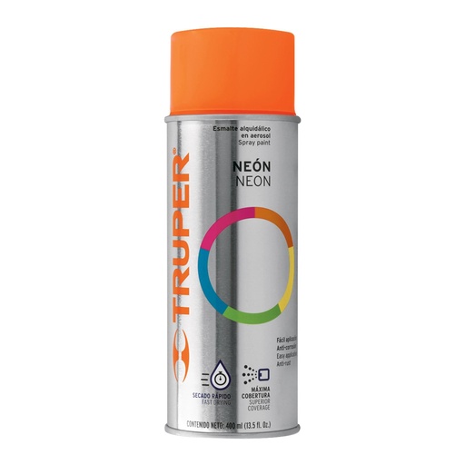 [T102849] Pintura en aerosol, naranja neón, bote tradicional, 400 ml