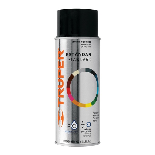 [T102809] Pintura en aerosol, negro mate, bote tradicional, 400 ml