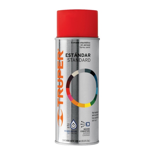 [T102802] Pintura en aerosol, rojo seguridad, bote tradicional, 400 ml