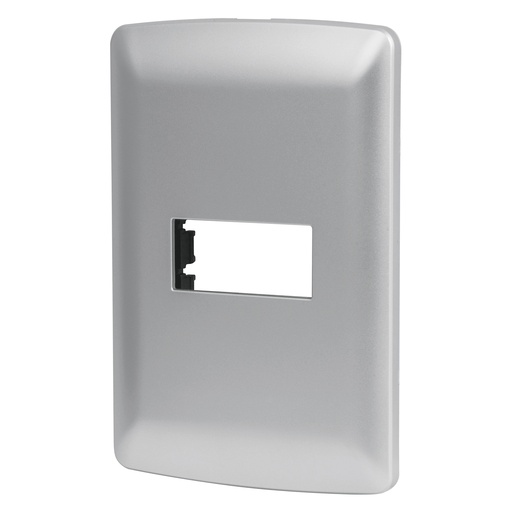 [T46397] Placa 1 módulo de ABS, línea italiana, color plata, Volteck