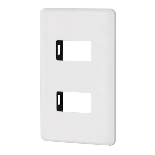 [T27223] Placa 2 módulos de ABS, blanca, Volteck Basic - Pag 540