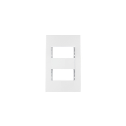 [T47063] Placa 2 ventanas, 1 módulo, línea Española, color blanco - Pag 400
