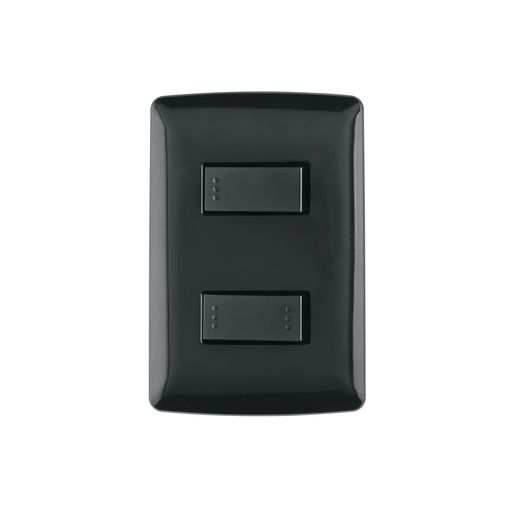 [T47598] Placa armada 1 interruptor 1 escalera, negro, línea Italiana - Pag 522