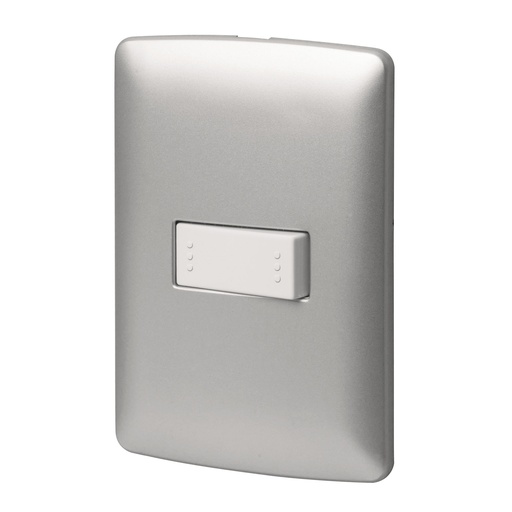 [T46478] Placa armada 1 interruptor escalera plata, línea Italiana - Pag 523