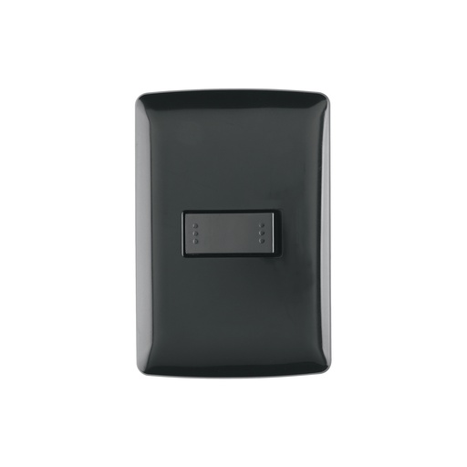 [T47600] Placa armada 1 interruptor escalera, negro, línea Italiana - Pag 523