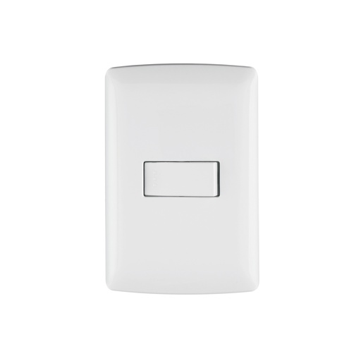 [T46459] Placa armada 1 interruptor sencillo, blanco, línea Italiana - Pag 522