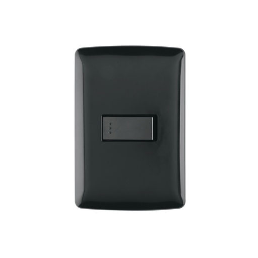 [T47599] Placa armada 1 interruptor sencillo, negro, línea Italiana - Pag 522