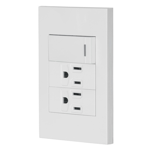 [T45594] Placa armada 1 interruptor, 2 contactos,1mod,Española,blanco - Pag 529