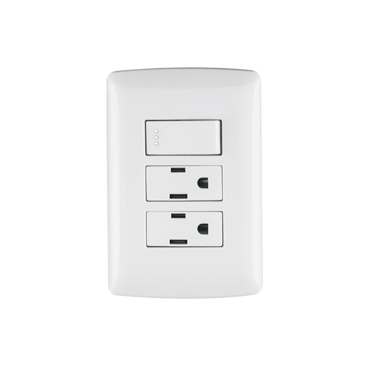 [T46457] Placa armada 2 contactos e interruptor,blanco,línea Italiana - Pag 521