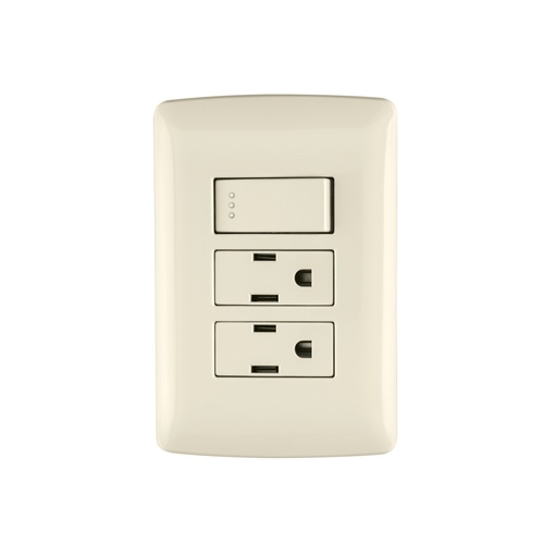 [T48668] Placa armada 2 contactos e interruptor,marfil,línea Italiana - Pag 521