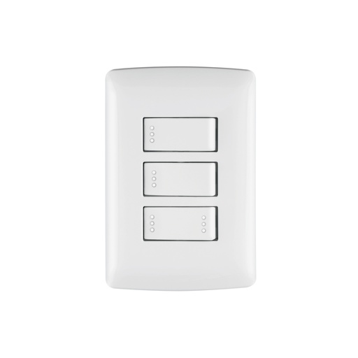 [T46464] Placa armada 2 interruptores 1escalera blanco,línea Italiana - Pag 522
