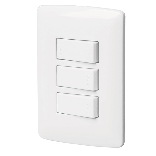 [T46464] Placa armada 2 interruptores 1escalera blanco,línea Italiana - Pag 522