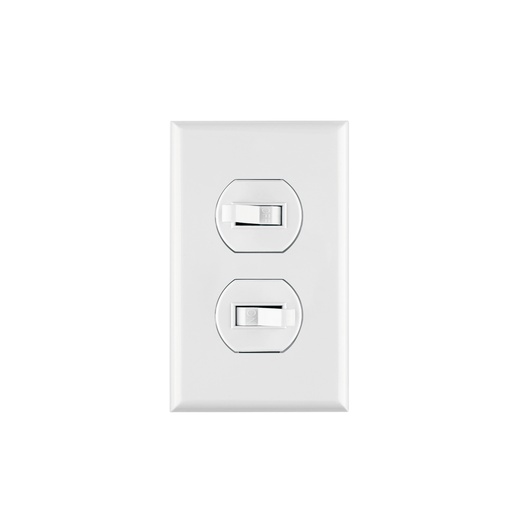 [T45953] Placa armada 2 interruptores sencillo, línea Standard, blanc - Pag 537