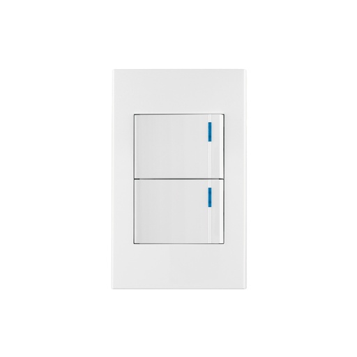 [T45595] Placa armada 2 interruptores, 1.5 módulos, Española, blanco - Pag 401