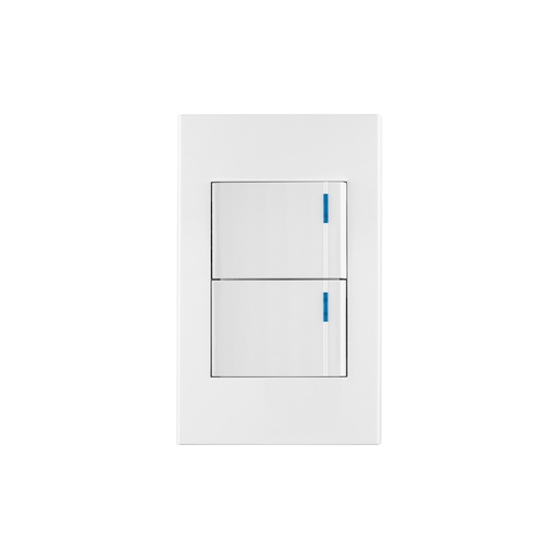 [T45601] Placa armada 2interruptores 1de 3vías,1.5mod,Española blanco - Pag 401