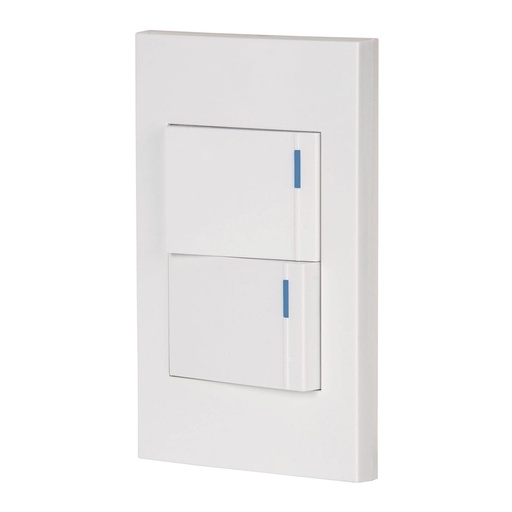 [T45601] Placa armada 2interruptores 1de 3vías,1.5mod,Española blanco - Pag 528