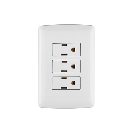 [T46458] Placa armada 3 contactos aterrizados, blanco, línea Italiana - Pag 522
