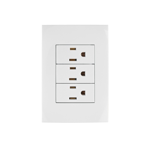 [T46491] Placa armada 3 contactos aterrizados, línea Oslo, blanco - Pag 399