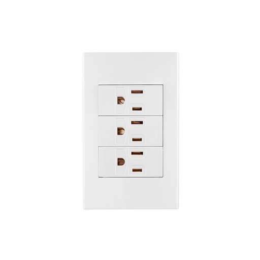 [T45598] Placa armada 3 contactos, 1 módulo, Española, blanco - Pag 401