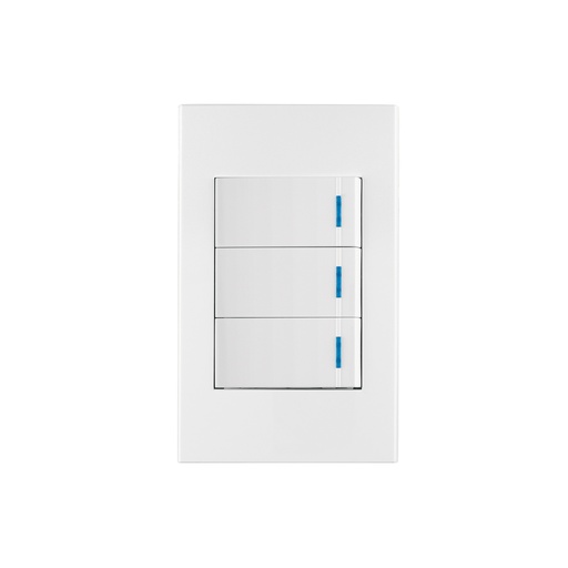 [T45606] Placa armada 3 interruptores 1de 3vías,1 mod,Española,blanco - Pag 528