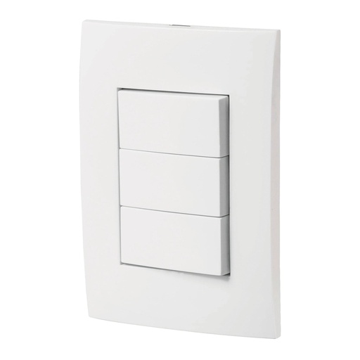 [T46496] Placa armada 3 interruptores sencillos, línea Oslo, blanco - Pag 525