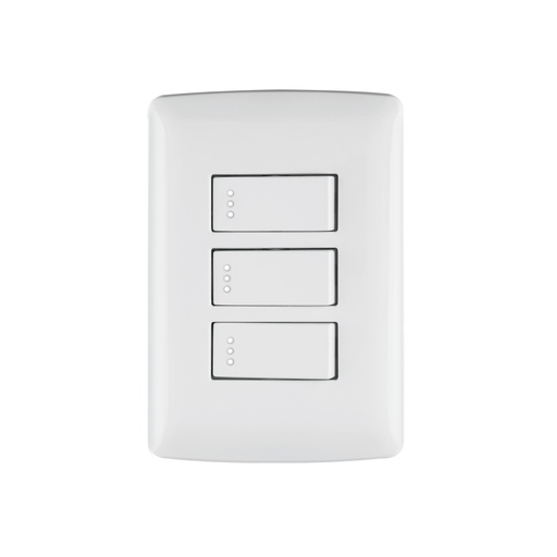 [T46463] Placa armada 3 interruptores sencillos,blanco,línea Italiana - Pag 522