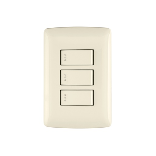 [T48664] Placa armada 3 interruptores sencillos,marfil,línea Italiana - Pag 522