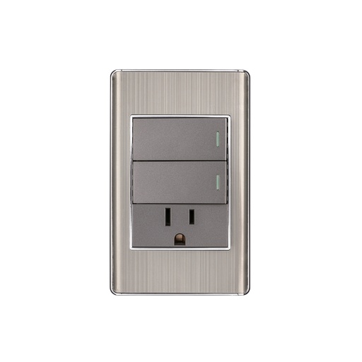 [T47847] Placa armada acero 2 interruptores y contacto 1 mód,Lisboa - Pag 533